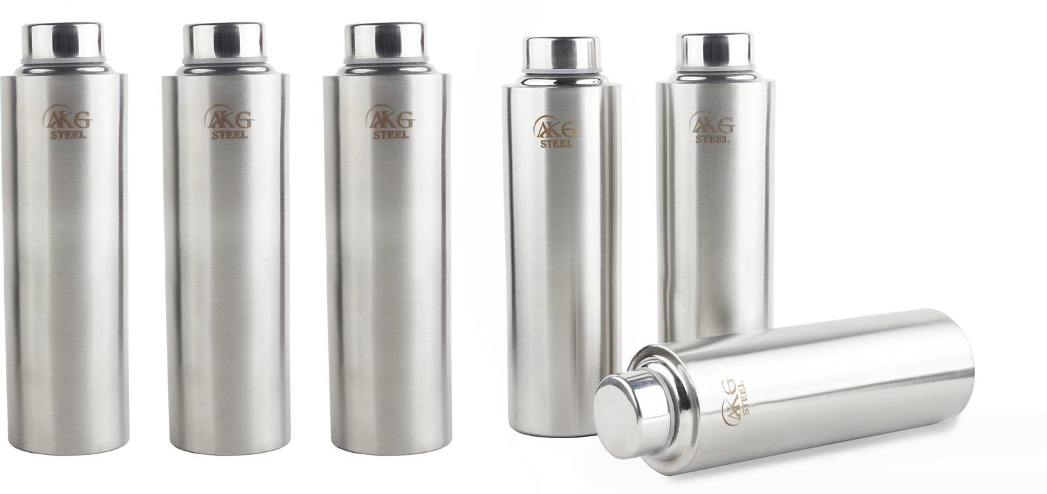 AKG Stainless Steel Indian Water Bottle/ Fridge Water Bottle 1000 ml Steel Bottle
