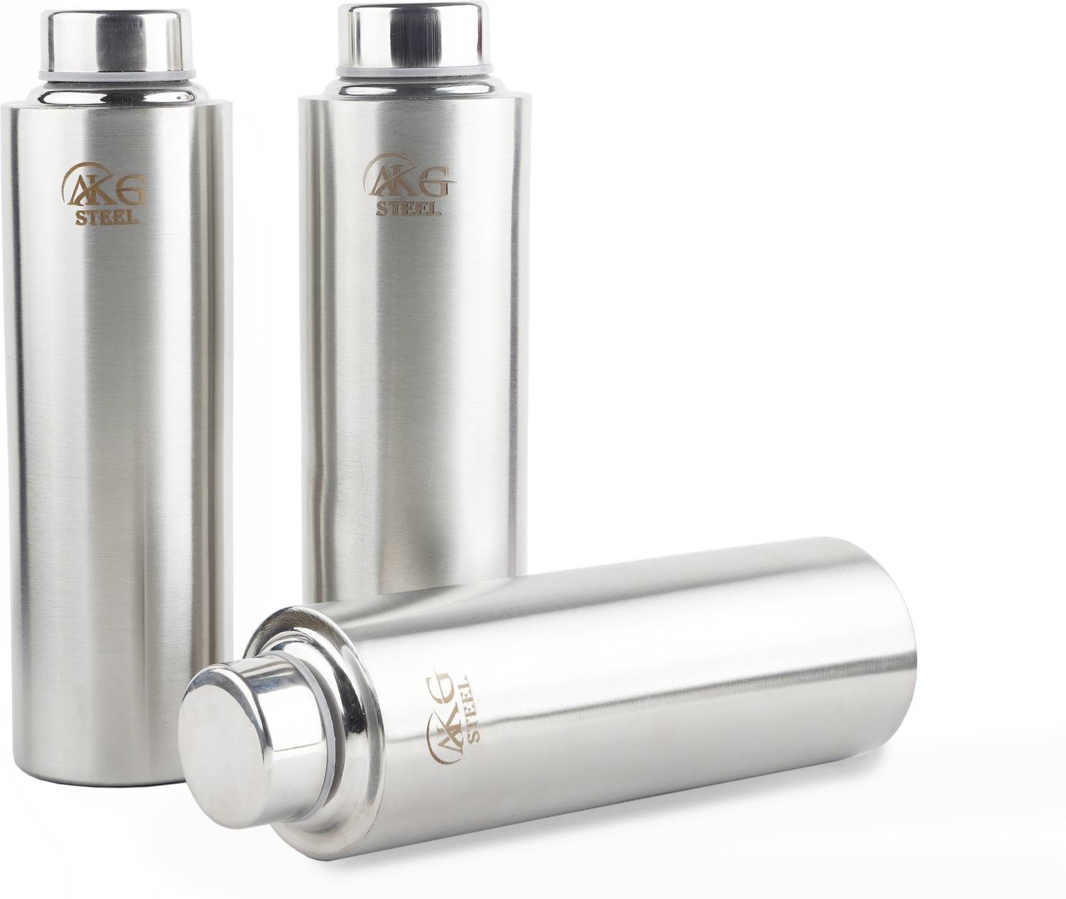 AKG Stainless Steel Indian Water Bottle/ Fridge Water Bottle 1000 ml Steel Bottle