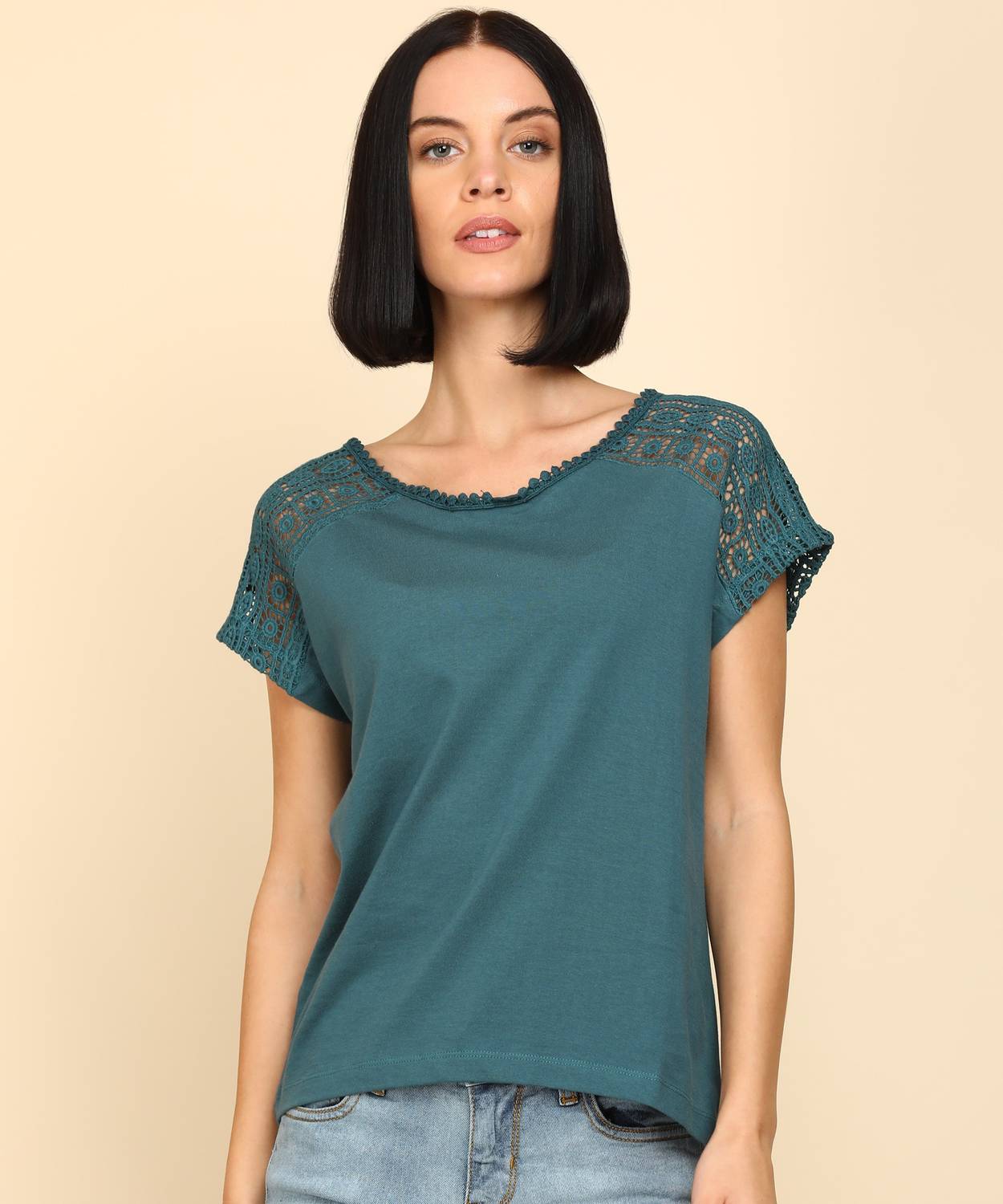 AEROPOSTALE Casual Extended Sleeve Solid Women Blue Top