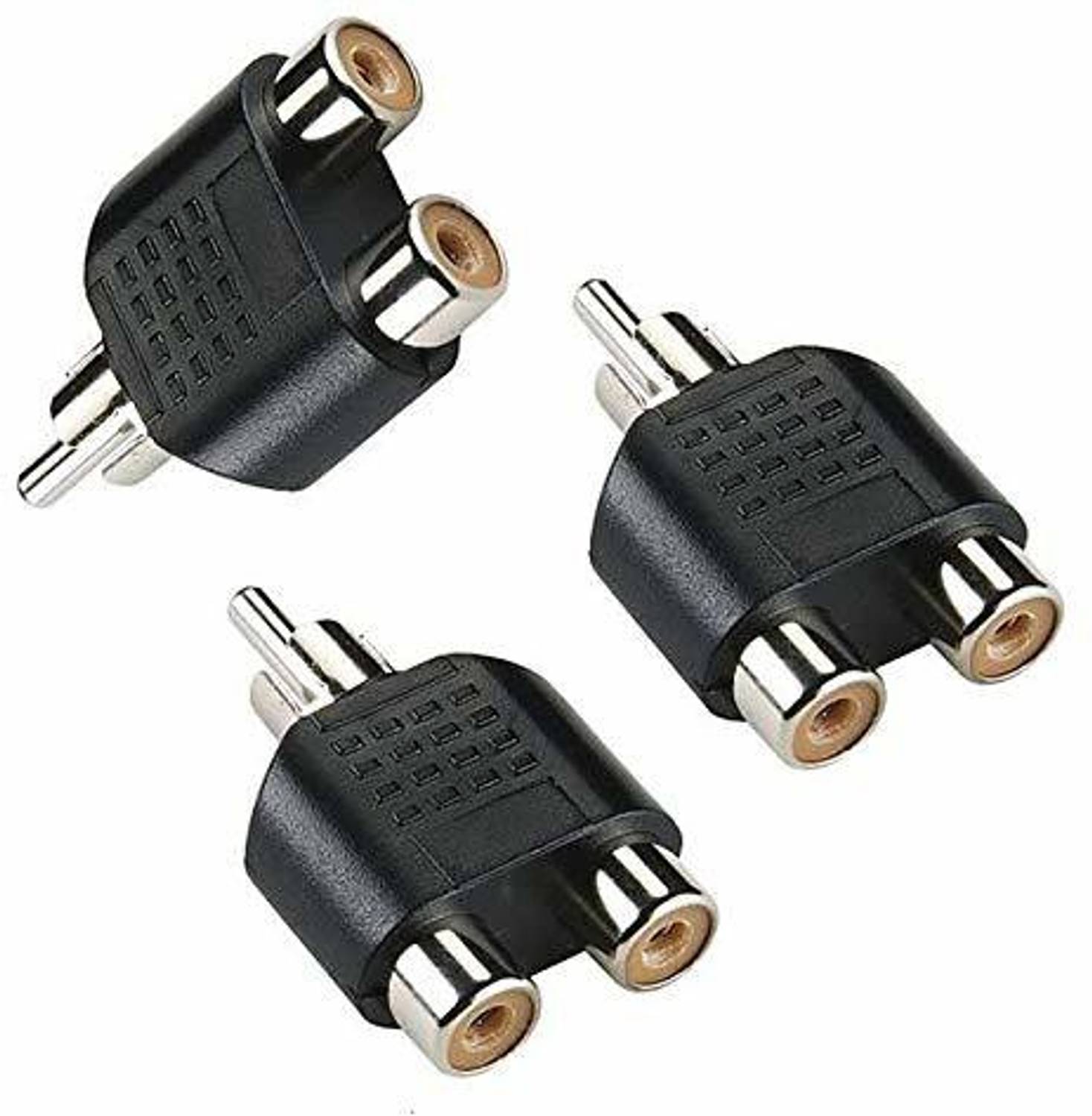 LipiWorld TV-out Cable RCA Male to 2 RCA Female Plug Av Audio Video Cable Converter RCA M One-Two RCA F Stereo Interconnect Audio Adapter (Pack-3 1RCA M to 2RCA F)
