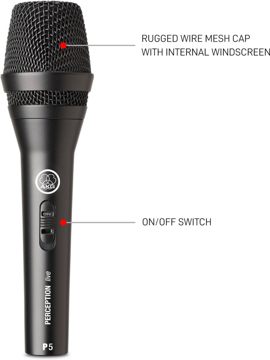AKG P5S High-performance dynamic vocal with on/off switch