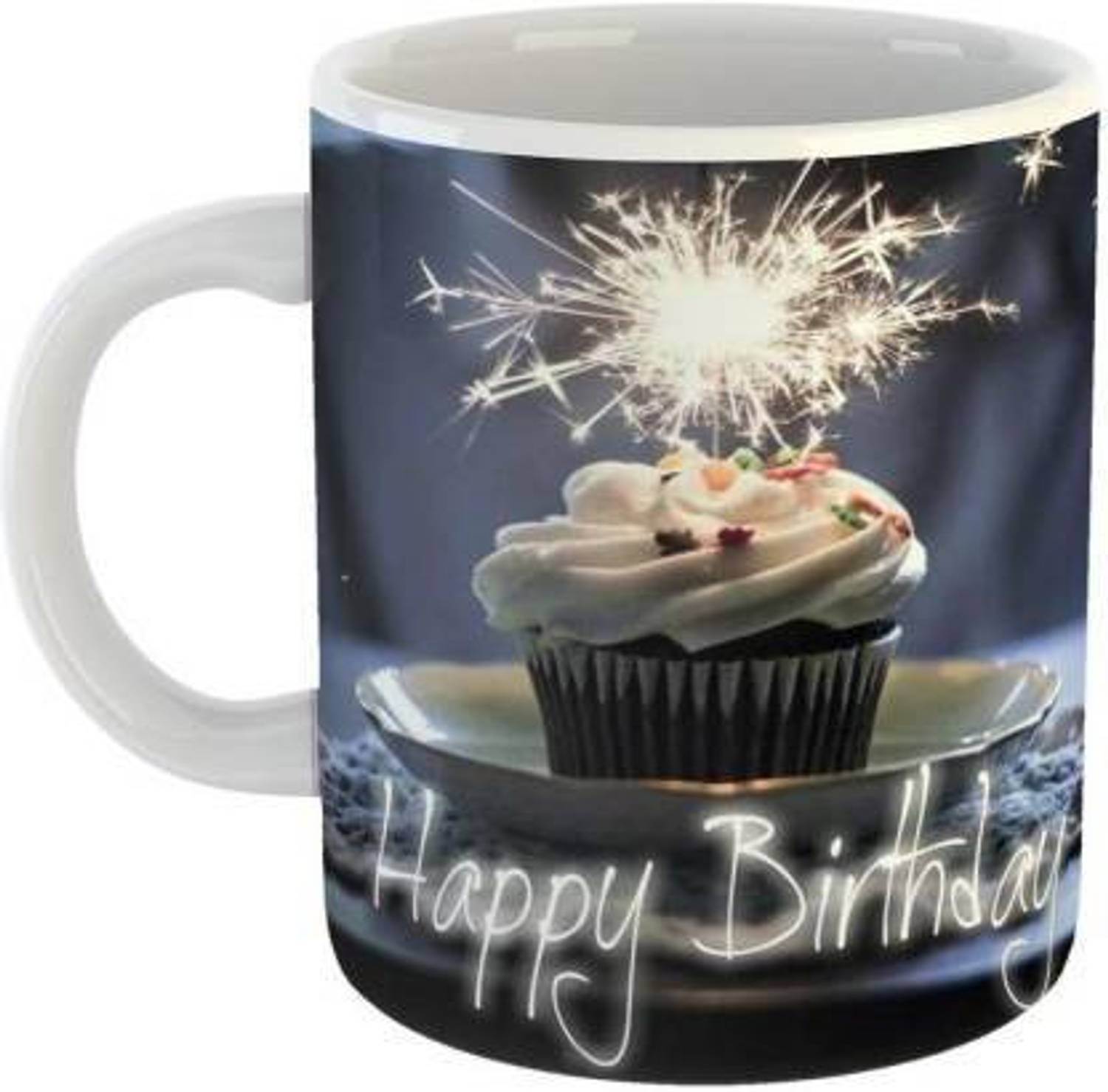 AMAR CREATION Happy Birthday Cake Ceramic Coffee Glossy Finish With Vibrant Print Ceramic Coffee Mug