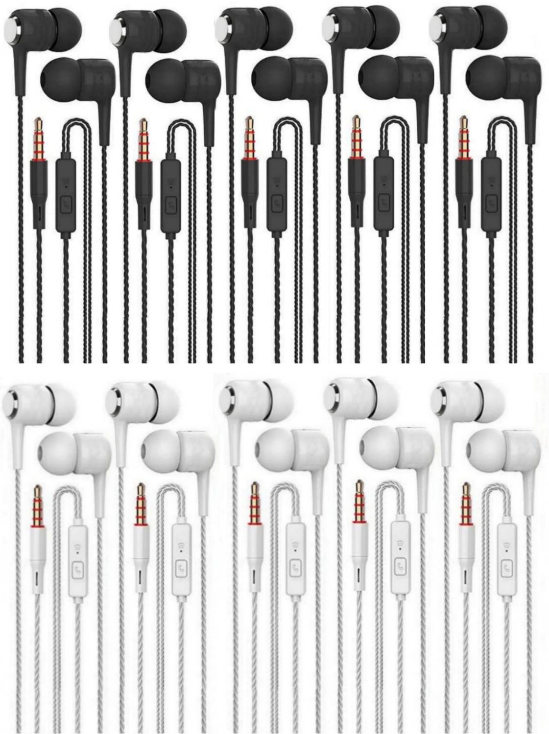 Meyaar Beex Metal in-Ear Headset Earbuds for All Smartphones Pack