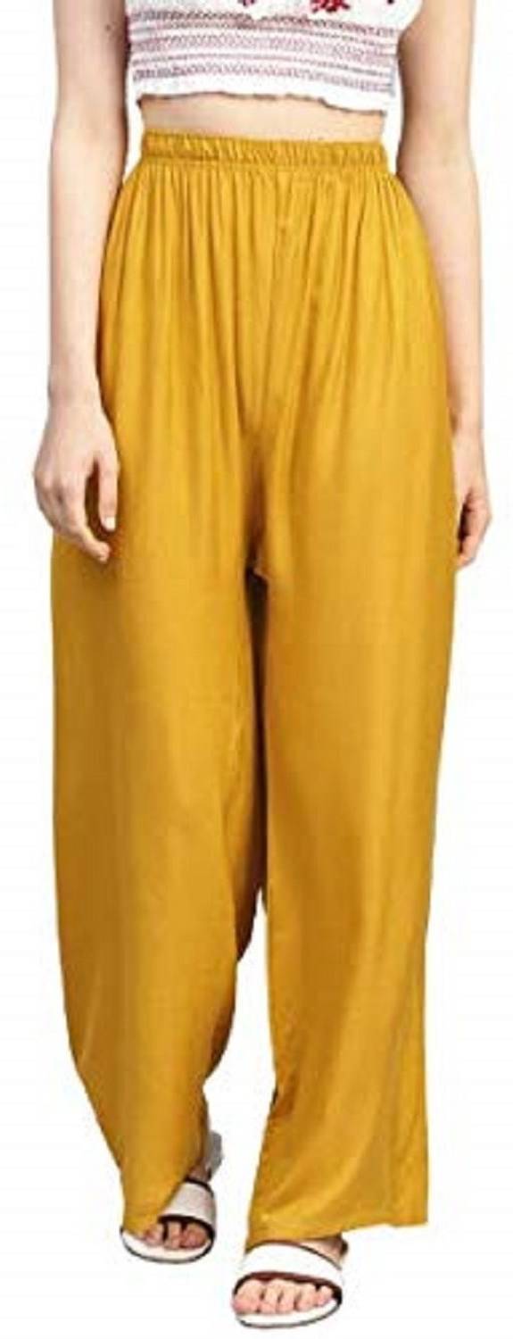 Avnish Enterprises Regular Fit Women Yellow Trousers