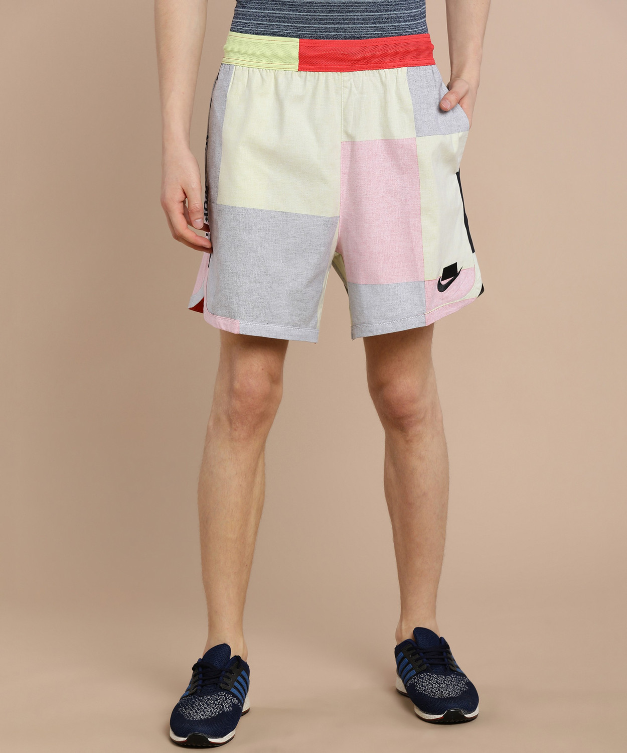 colour block nike shorts