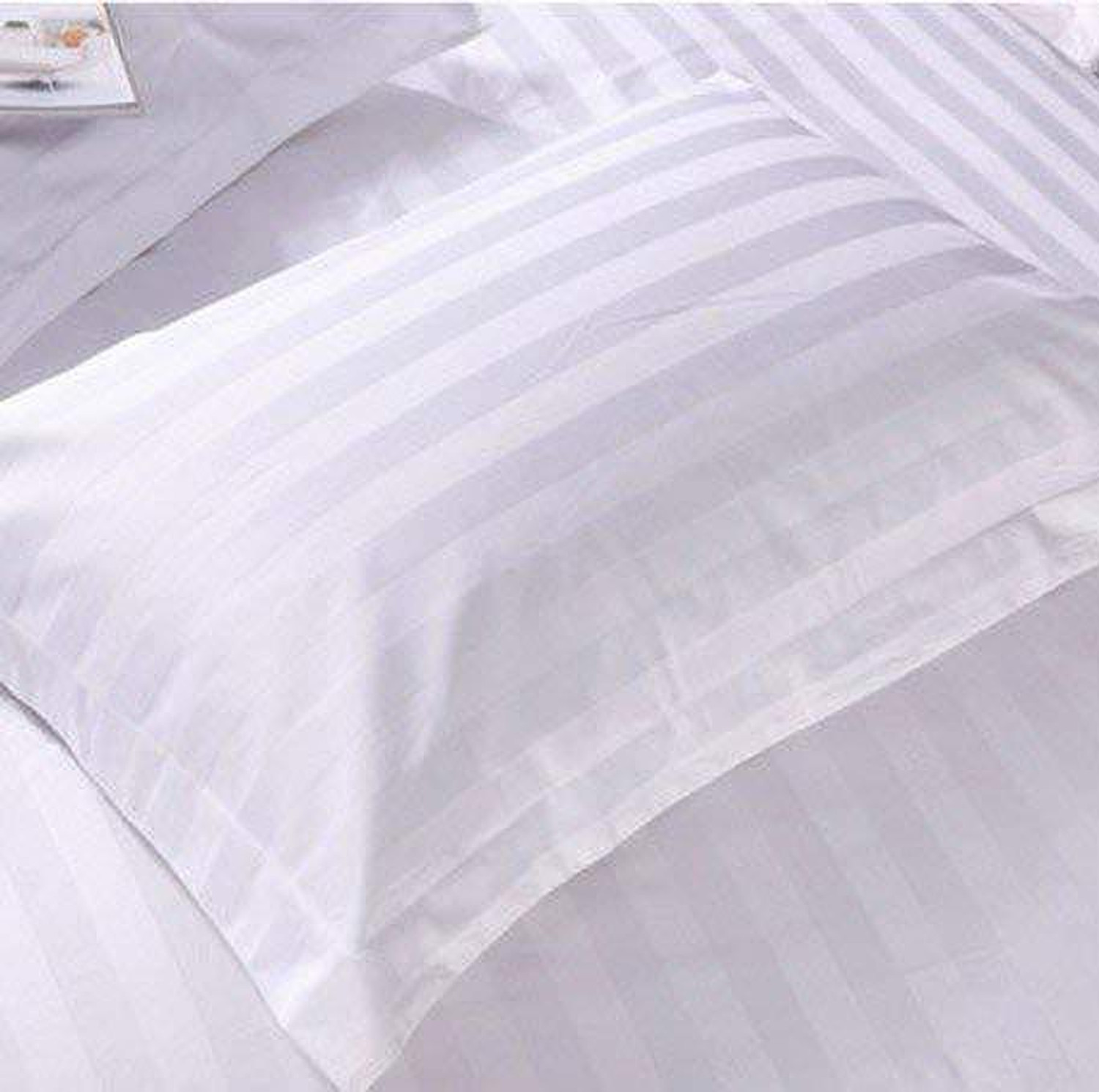 Image of HERMOSA Cotton Single Flat 250 TC Striped 1 Bedsheet with 2 Pillow Covers