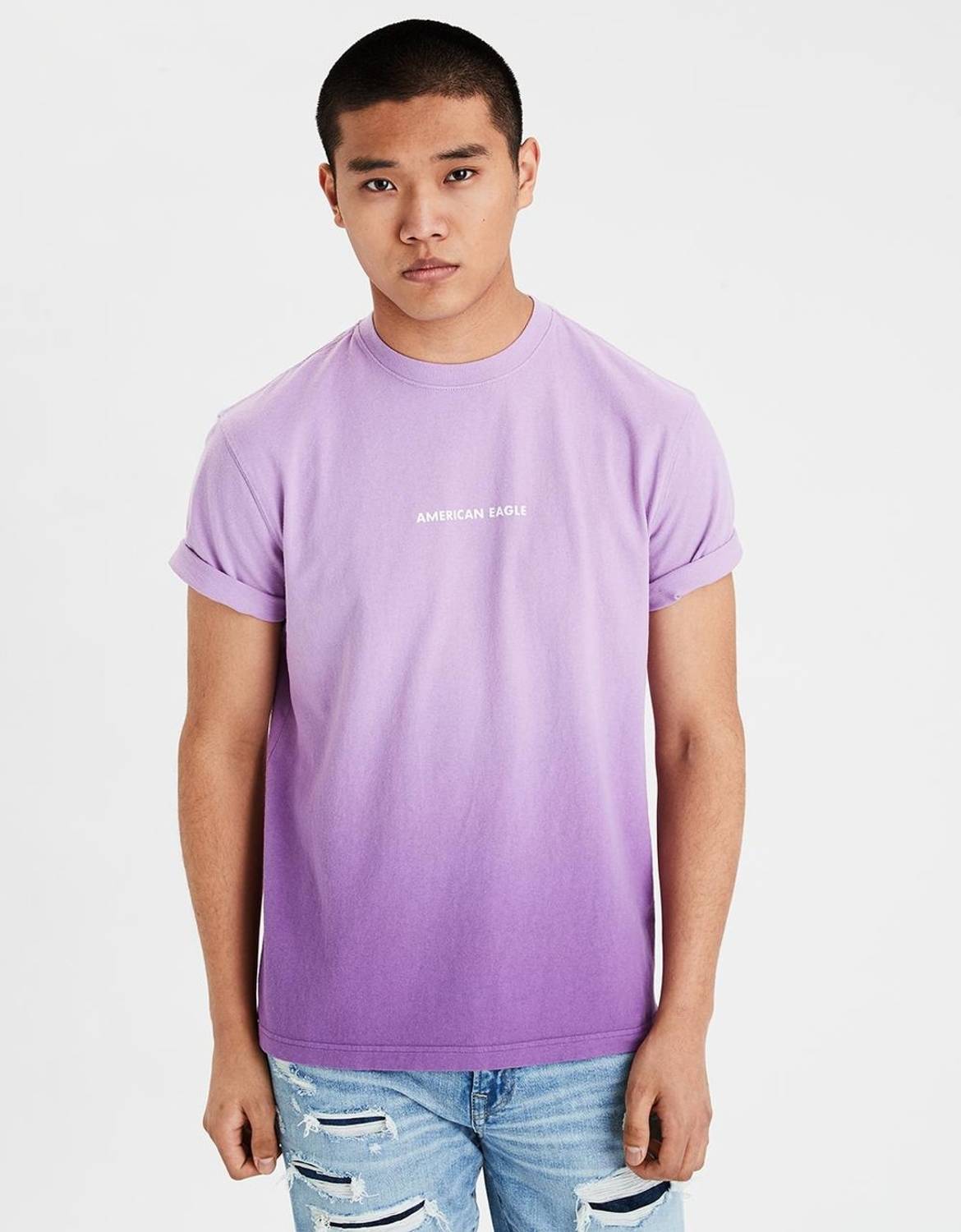 American Eagle Outfitters Printed Men Round Neck Pink T-Shirt
