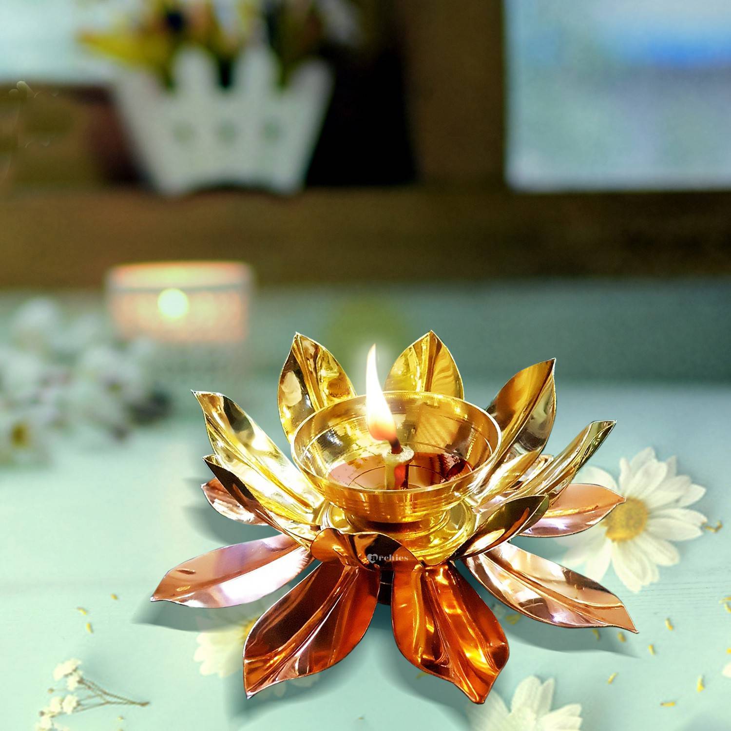 ARCHIES Brass Table Diya