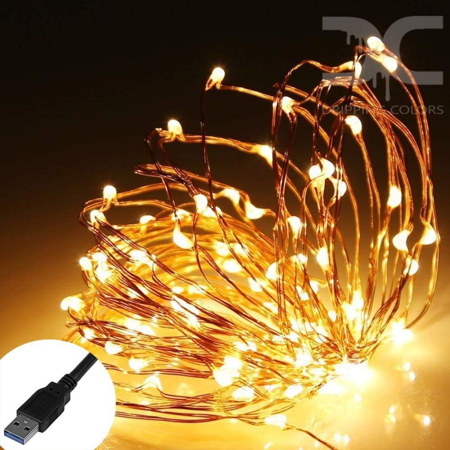 Image of Vibgyor Products 50 LEDs 196 m White Steady Bulb Rice Lights