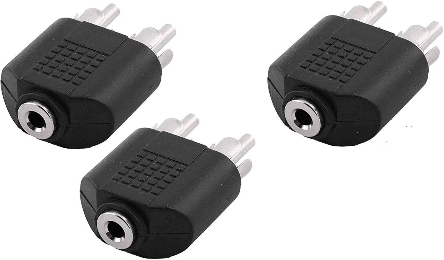 LipiWorld TV-out Cable 2 RCA Male to 3.5 mm Aux Stereo Female Jack Connector Y Splitter Adaptor Jack (Pack-3 2RCA M to 3.5mm F)