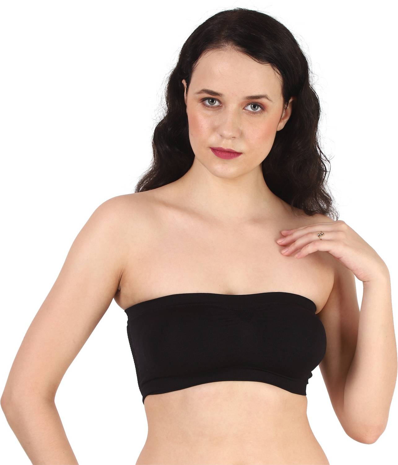 BENCOMM Black Teen Ager Bra One Piece (Size - 28) Women Bandeau/Tube Lightly Padded Bra