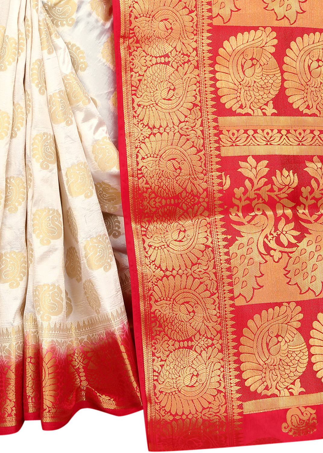 Image of PICKWELL Self Design Banarasi Cotton Silk Saree