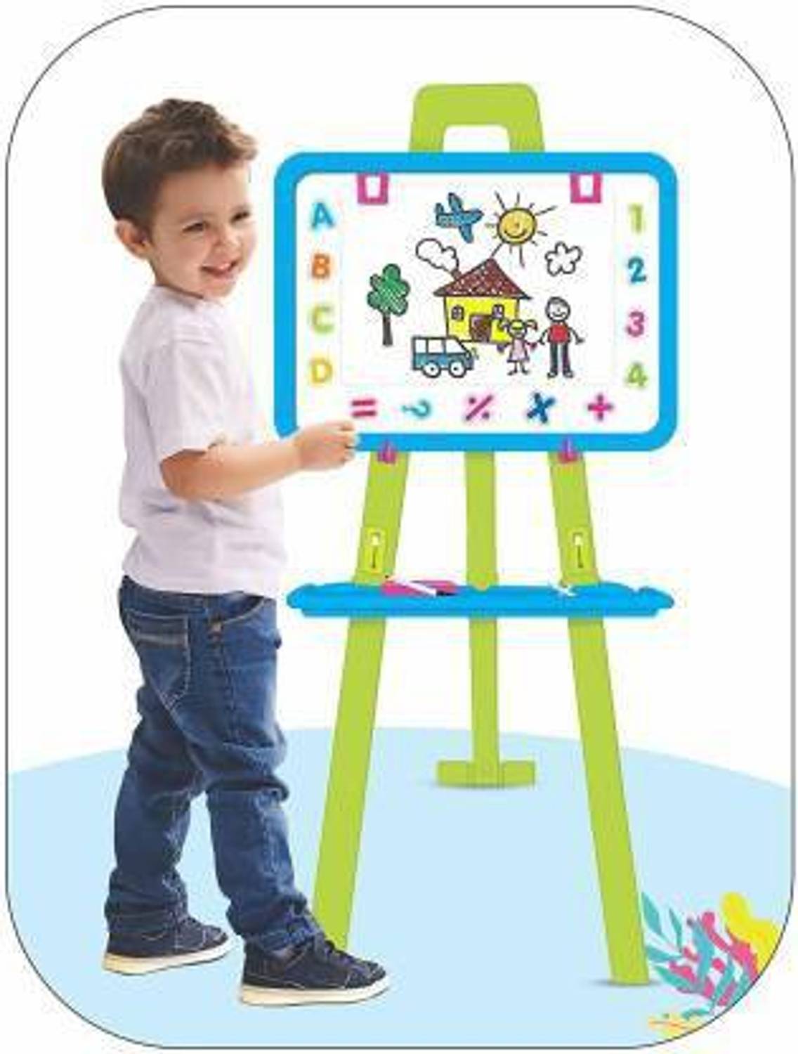 BHALALA ENTERPRISE 8 in 1 Magnetic Writing Activity Board for Kids, Boys & Girls, Age 3 to 8 Years (Multicolor)