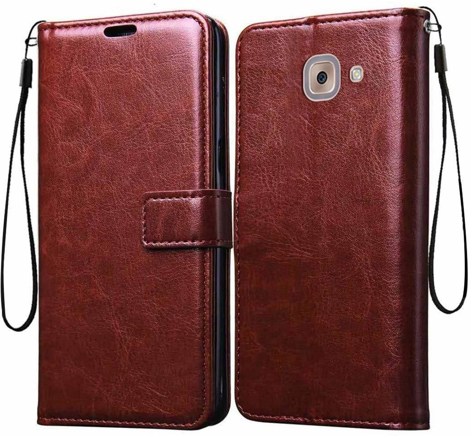 Juberous Flip Cover for Samsung Galaxy C7 Pro Brown - Image 2