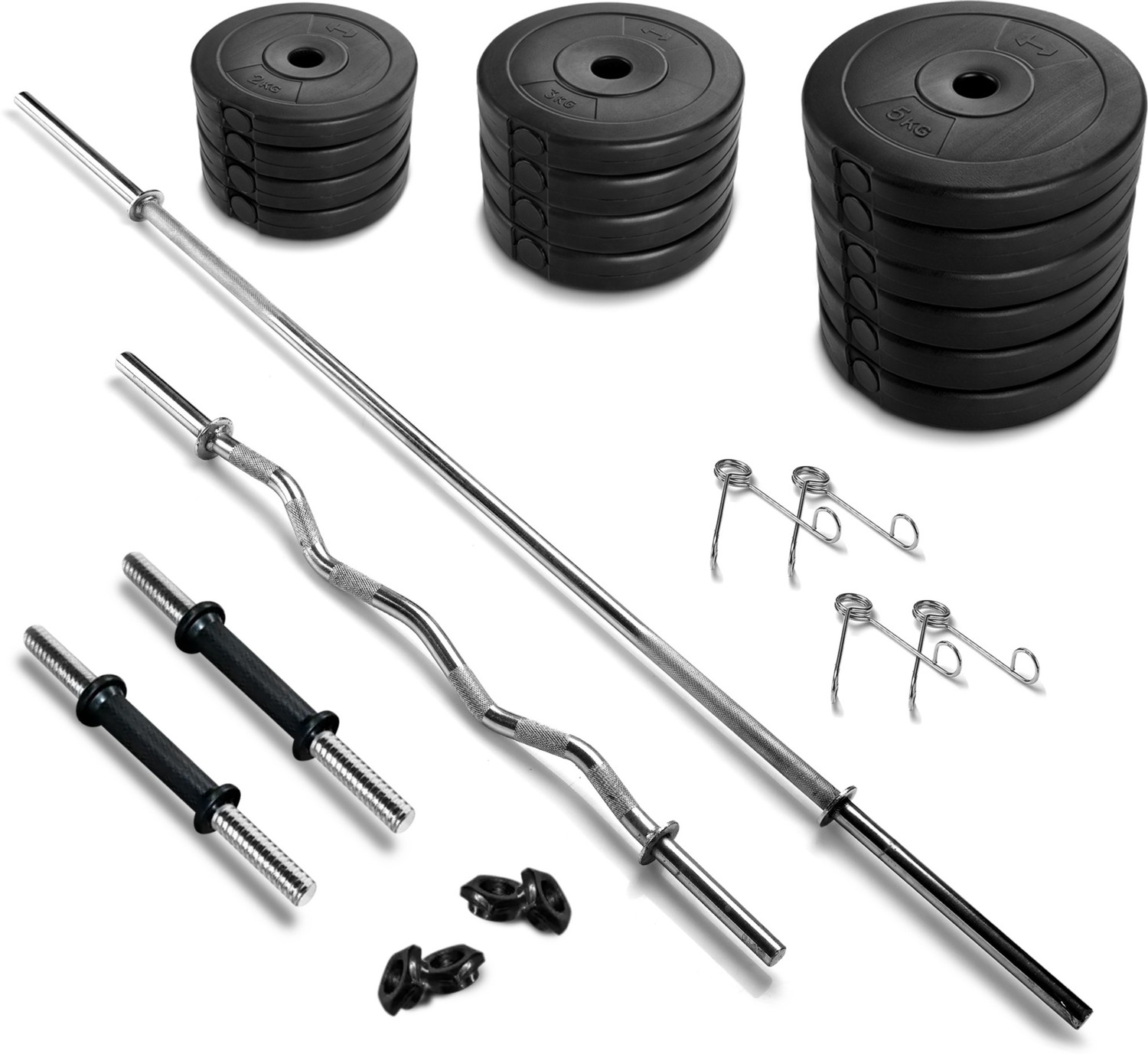 Image of Adrenex 50 kg With Straight, Curl and Dumbbell Rods Home Gym Combo