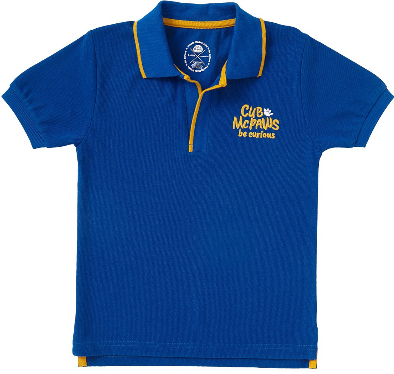 Image of Cub McPaws Boys Solid Cotton Blend Regular T Shirt