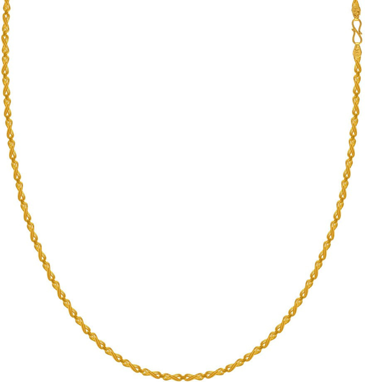 Image of PC Chandra Jewellers GOLDLITES Long and Short Chain Yellow Gold Precious Chain