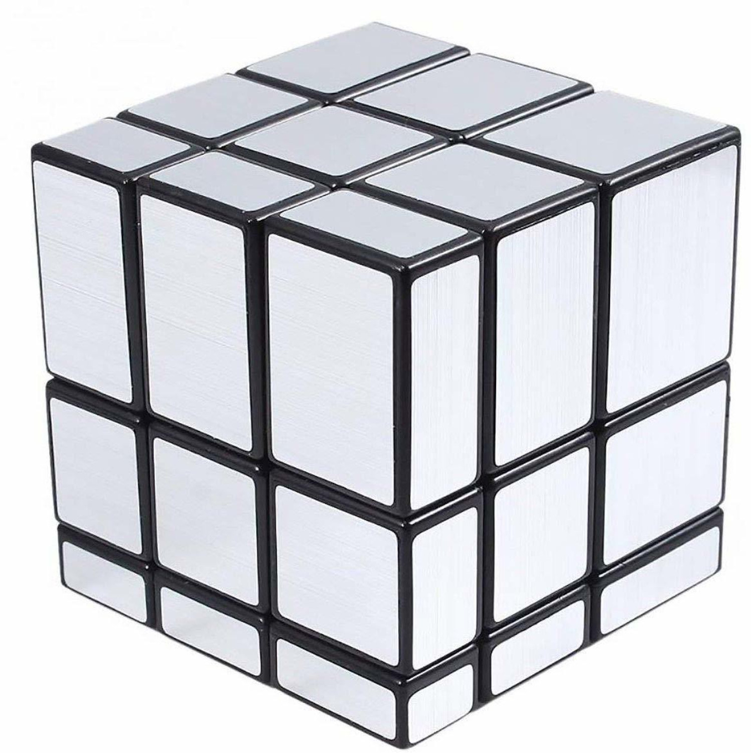 Image of Authfort Cube Combo of Stickered silver Mirror & 3 x 3 High Speed Stickerless Magic Puzzle Cube combo ( pack of 2 puzzle )