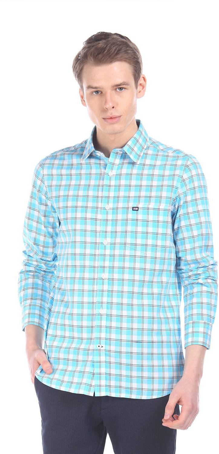 Arrow Sport Men Checkered Casual Blue Shirt
