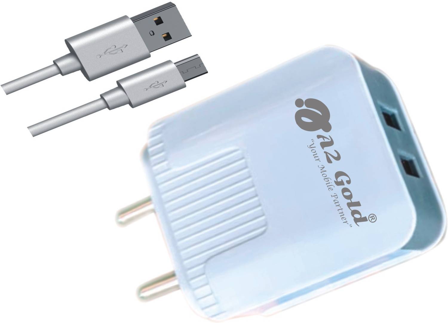 A2 Gold 15 W 3.1 A Wall Charger for Mobile with Detachable Cable