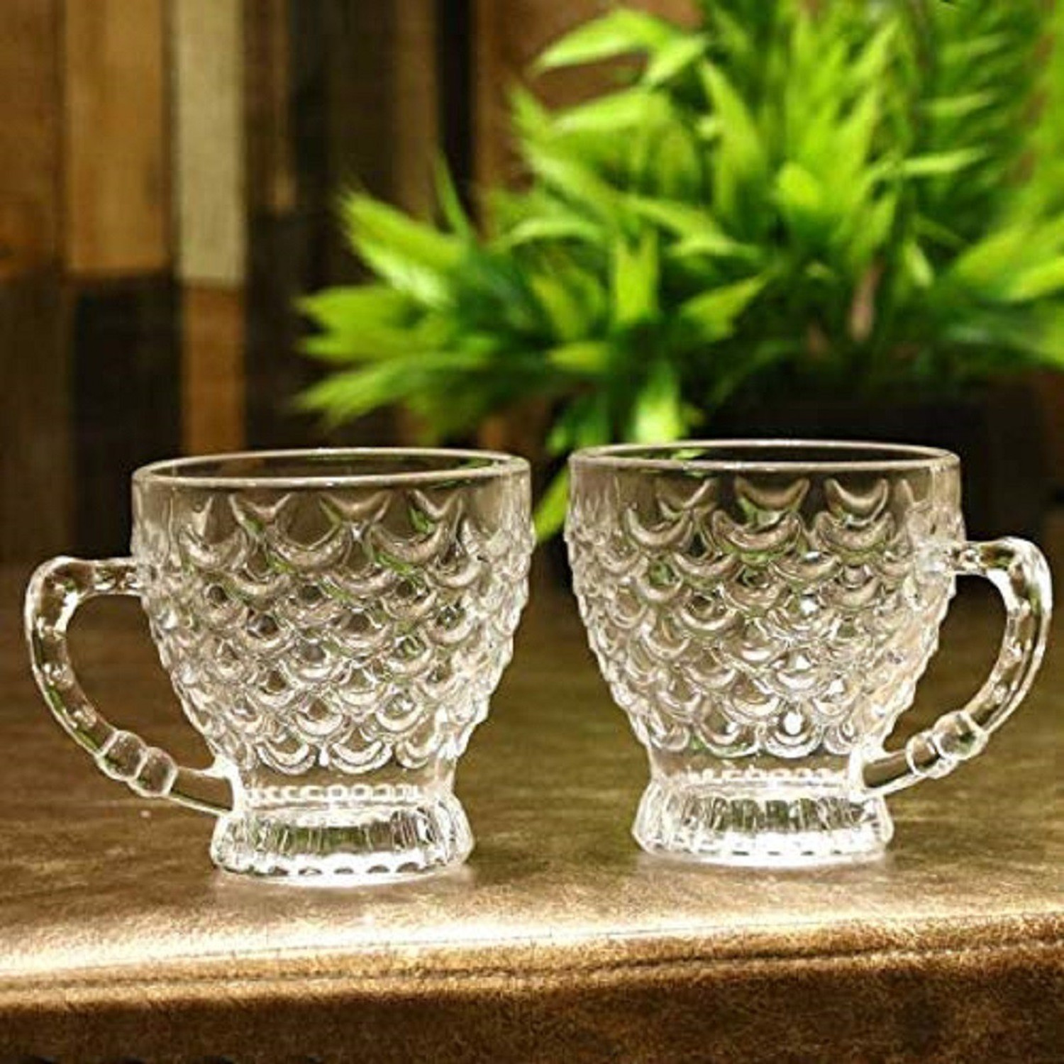 Image of K AND D BROTHERS Pack of 6 Glass Crystal Clear Bubble Glass Tea & Coffee Cup