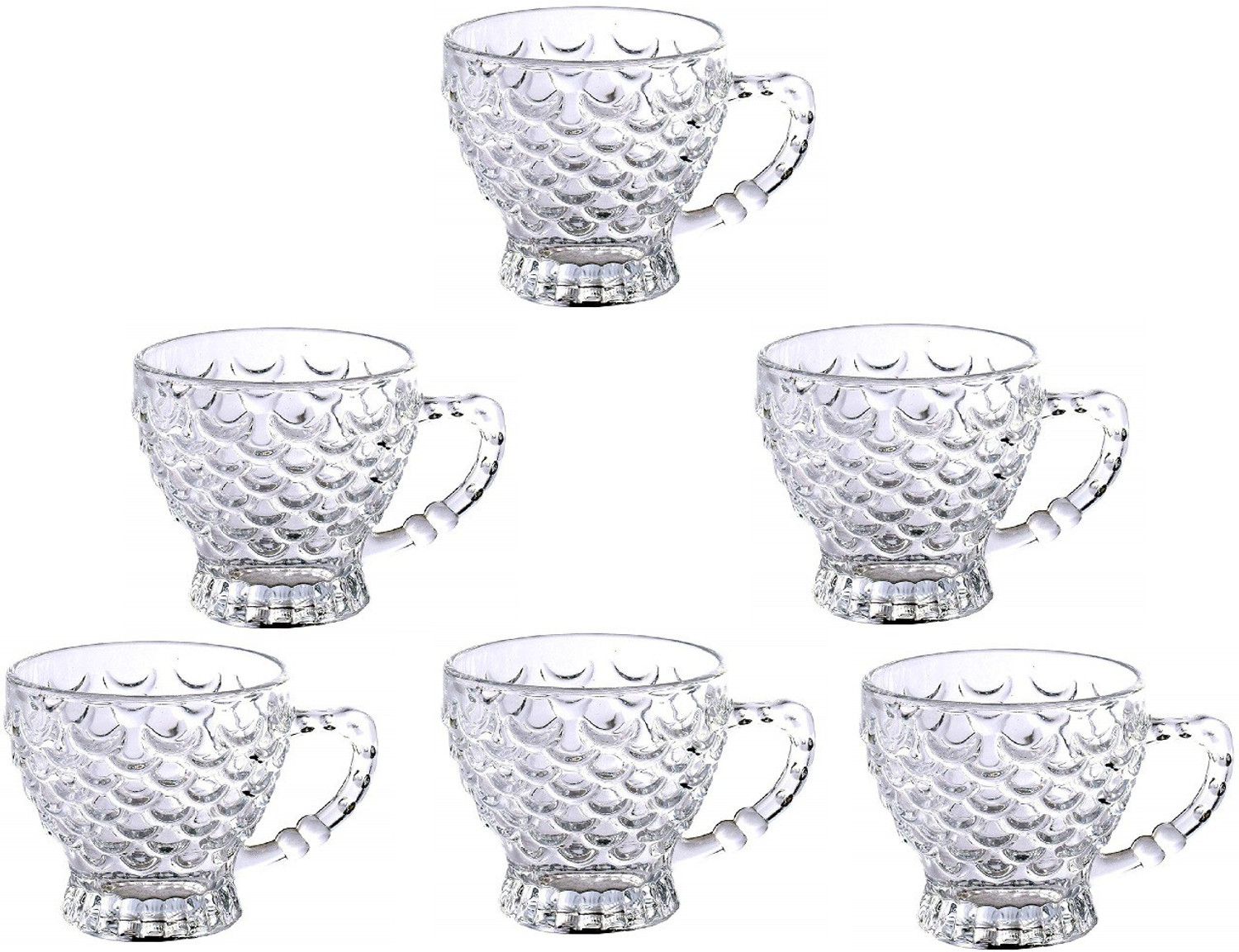 Image of K AND D BROTHERS Pack of 6 Glass Crystal Clear Bubble Glass Tea & Coffee Cup