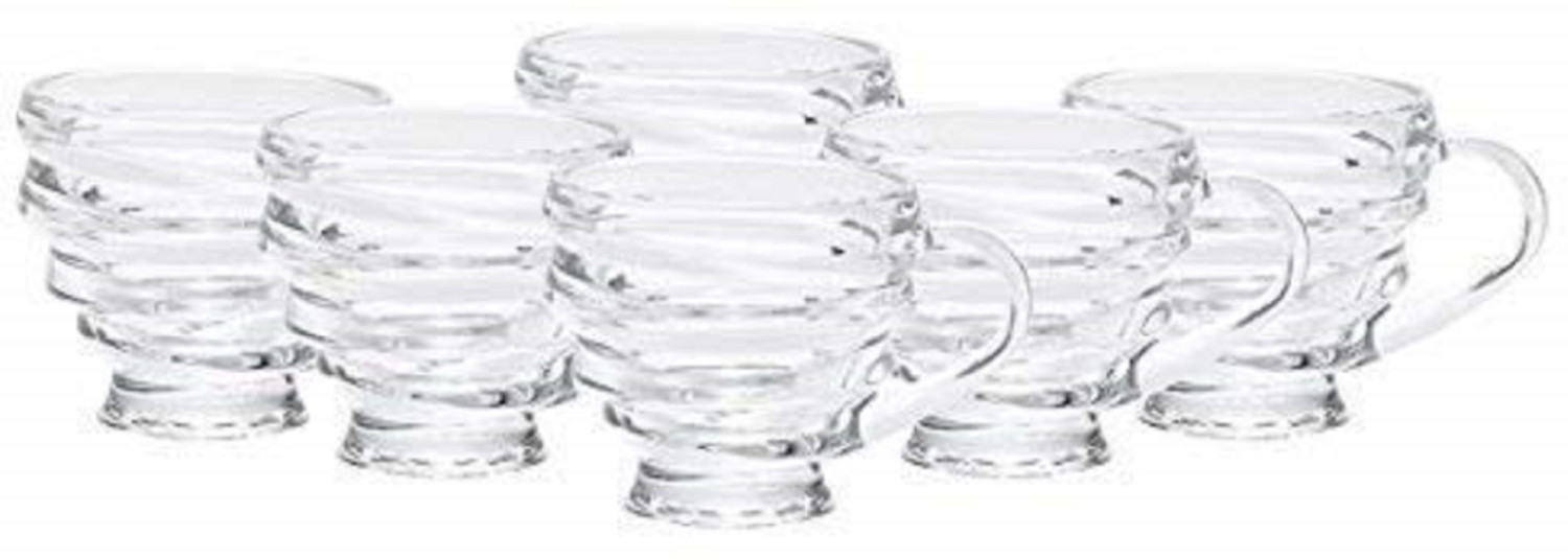 Image of K AND D BROTHERS Pack of 6 Glass Spiral Glass Honey Tea and Coffee Cup Set, Crystal Clear ice Tea Cup