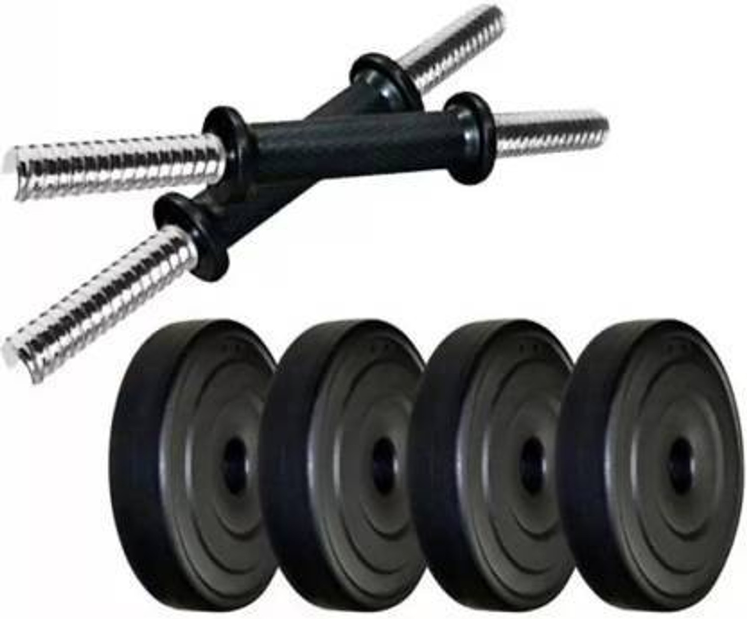 Image of SBR Sports DUMBBELL 4PIECE PLATE WITH 2 PIECE ADJUSTABLE DUMBBELL RODS Adjustable Dumbbell