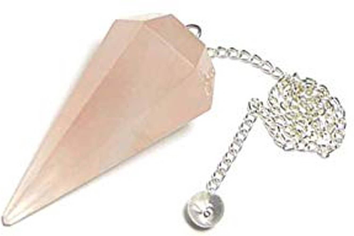 AIR9999 Natural Rose Quartz Crystal Faceted Dowser Pendulum for Reiki Healing Decorative Showpiece  -  18 cm