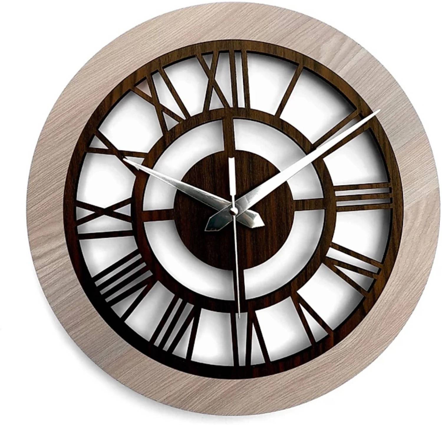 Flipkart SmartBuy Analog 28 cm X 28 cm Wall Clock (Brown, Without