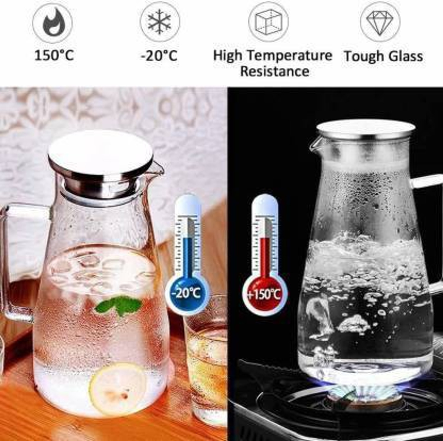 Image of GOOD TO GREAT CREATION 1.8 L Glass Water Jug