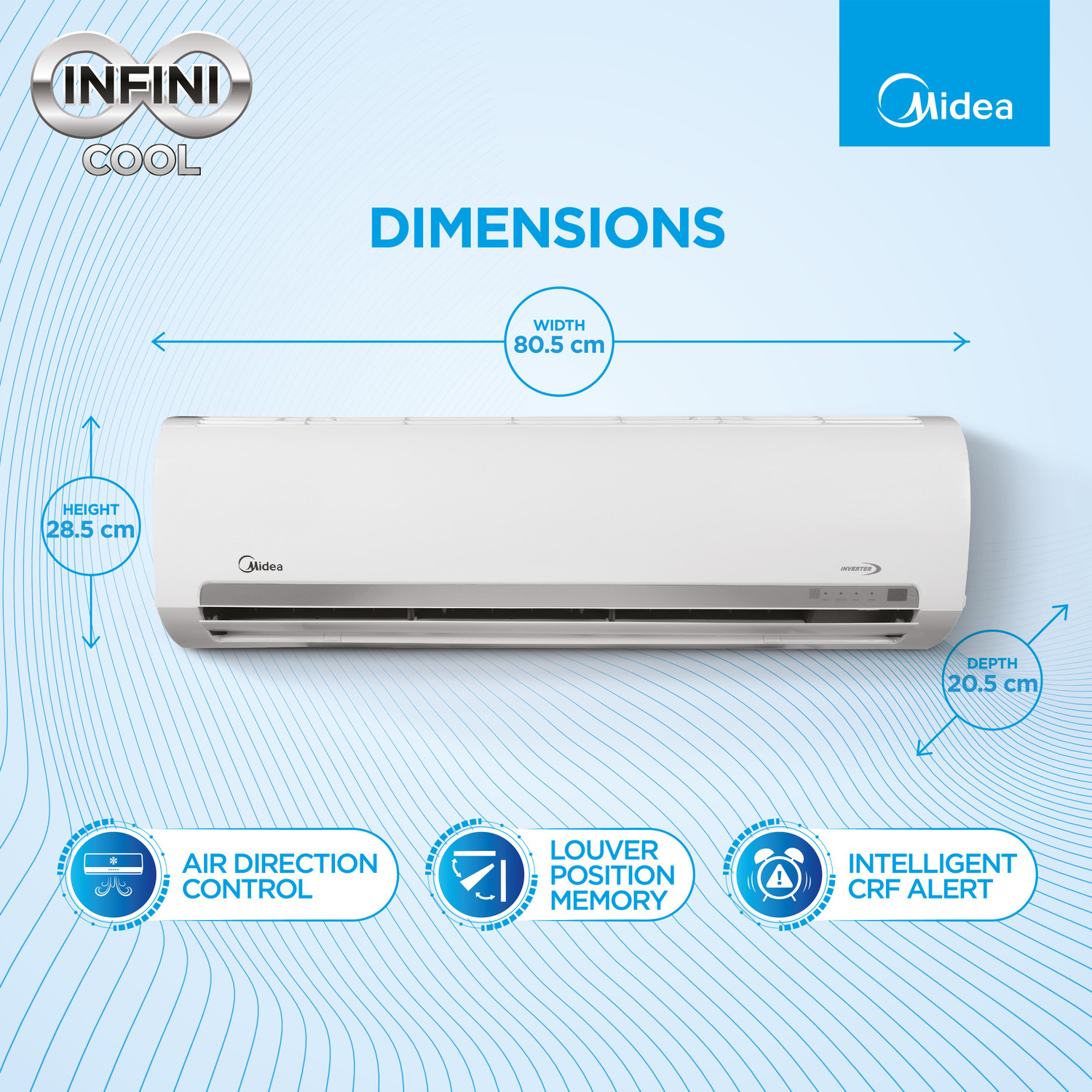 Image of Midea 2019 Model 1 Ton 3 Star Split Inverter AC