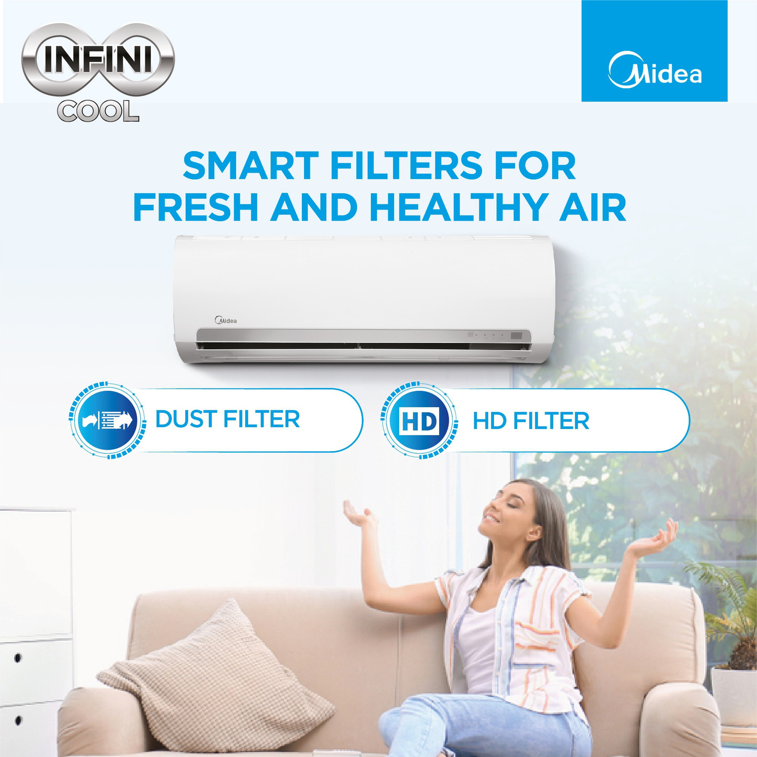 Image of Midea 2019 Model 1.5 Ton 3 Star Split Fixed Speed AC