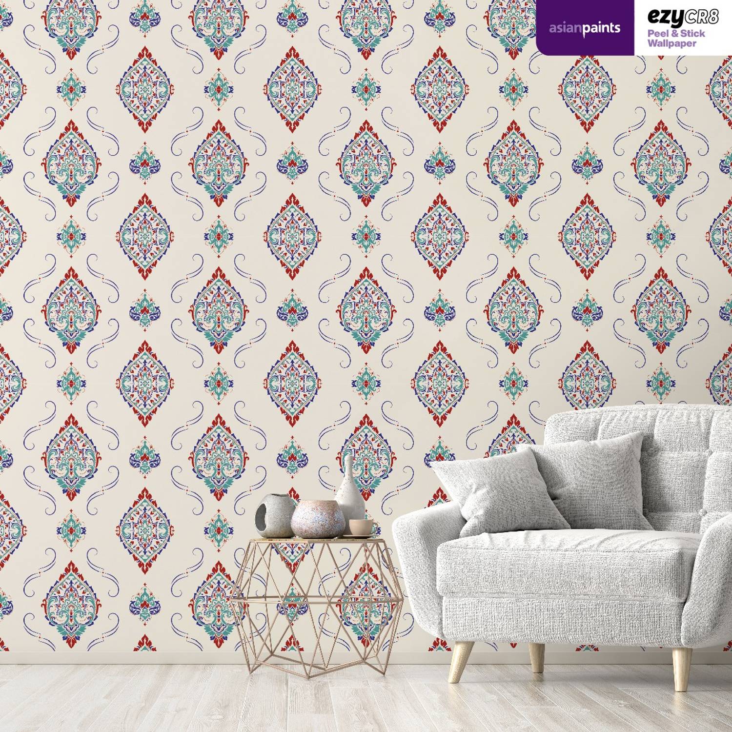 Asian Paints 45 cm EzyCR8 DIY Peel & Stick Wallpaper Oriental Beauty Removable Sticker
