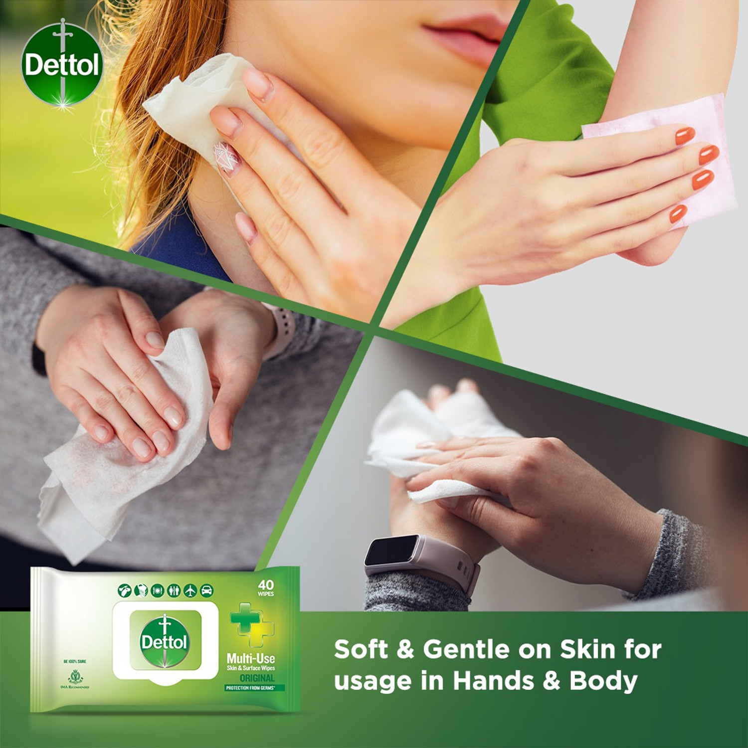 Image of Dettol Original, Sanitize Skin & Surfaces, Safe on Skin, Resealable Lock-lid