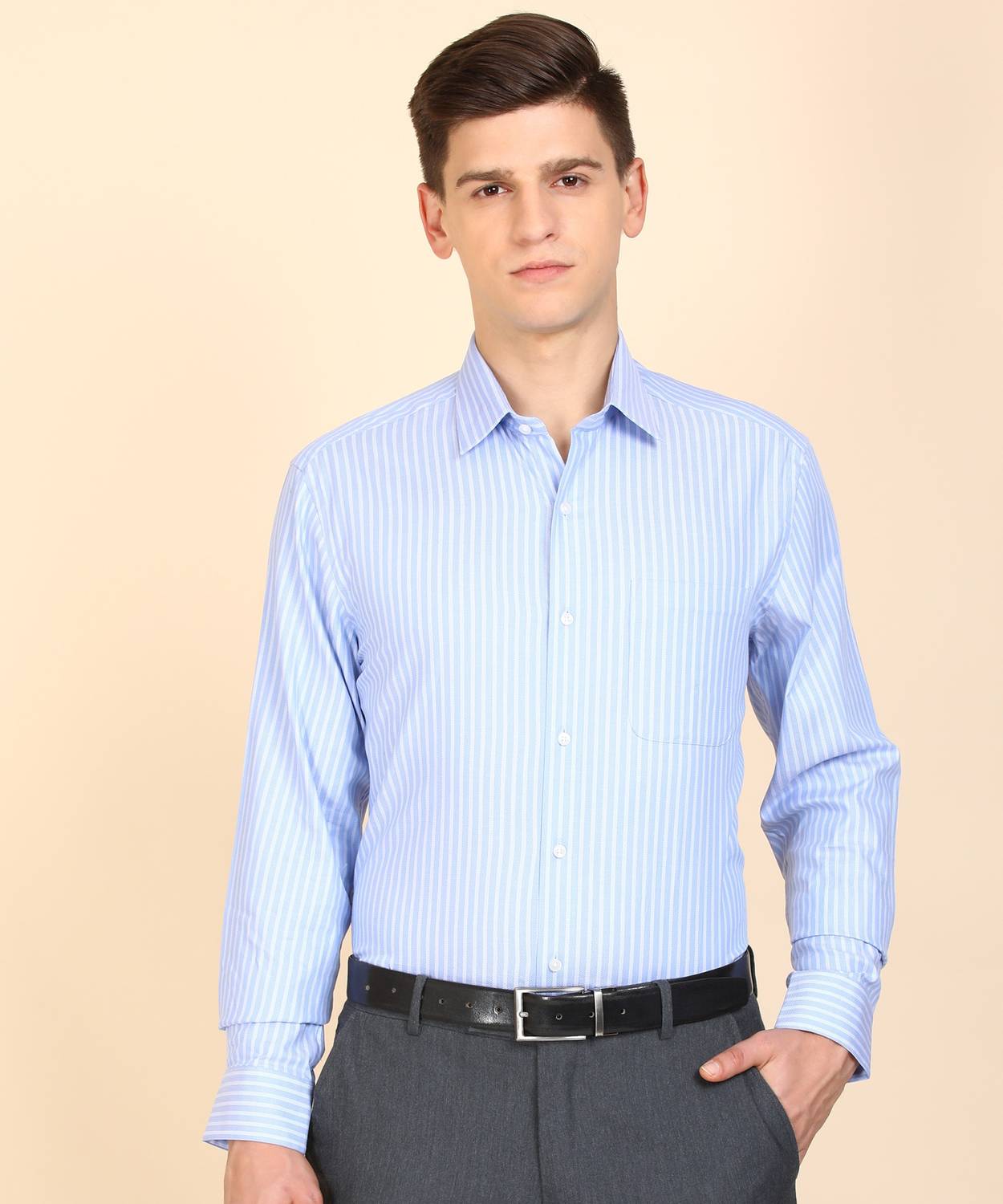 ARROW Men Checkered Formal Blue Shirt