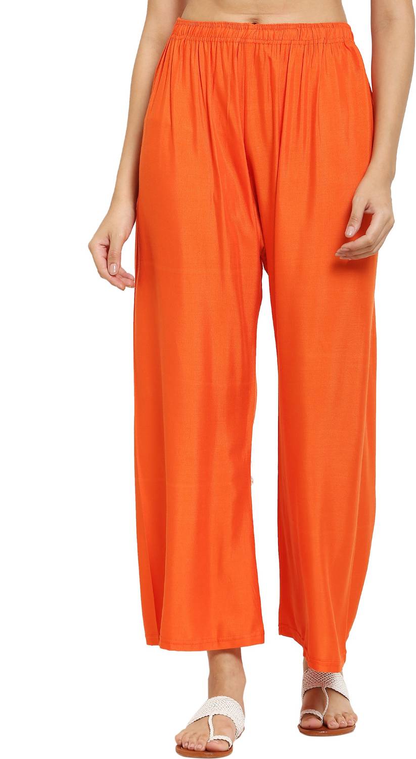 Aasma Creatives Regular Fit Women Orange Trousers