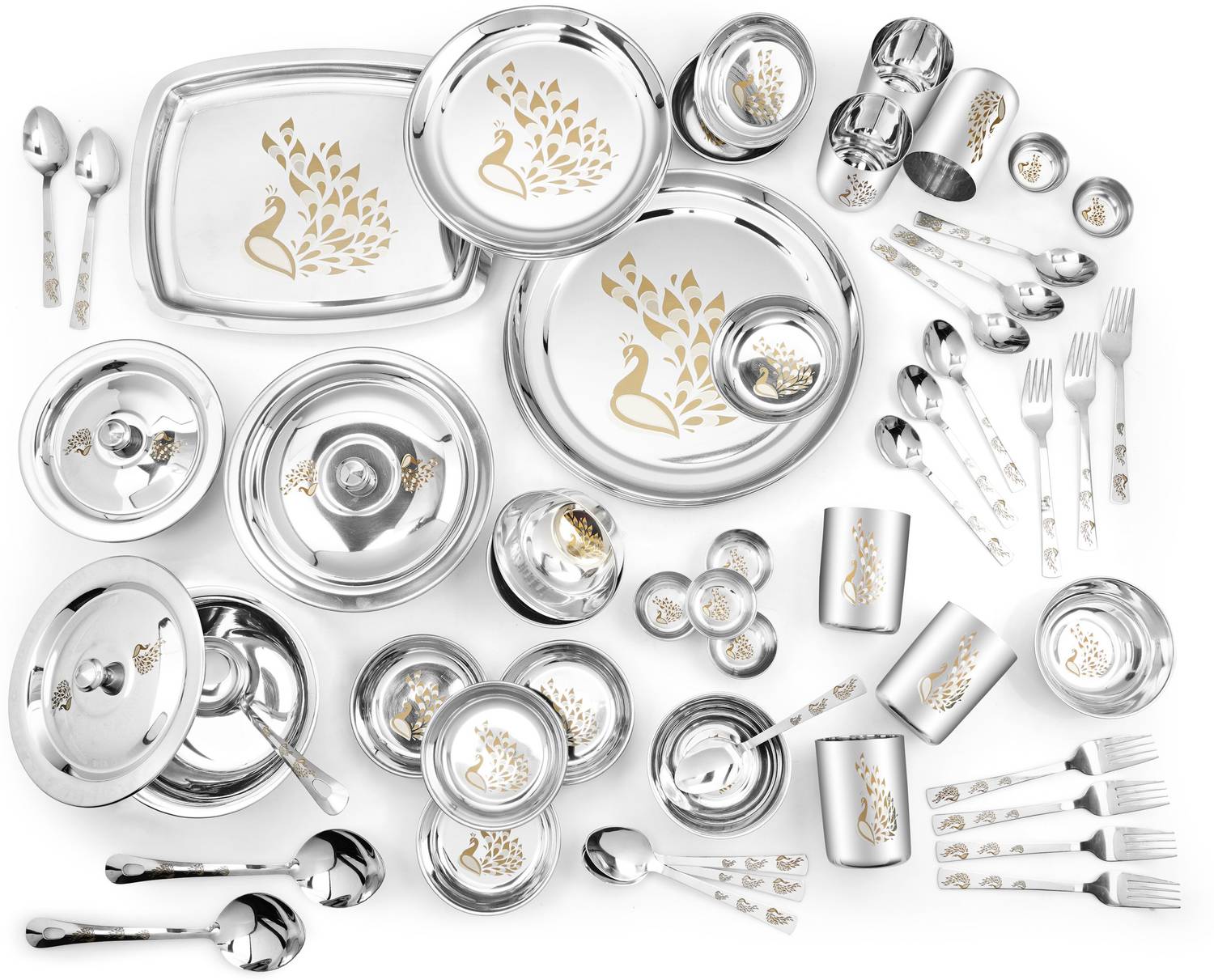 Classic Essentials Peacock 64-Piece Dinner Set - Image 1