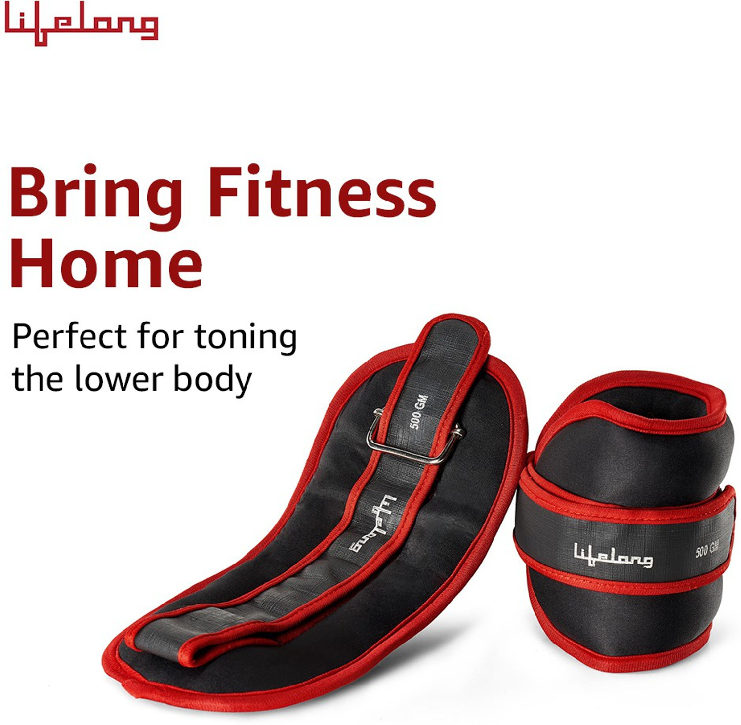 Image of Lifelong LLAW01 Red, Black Ankle Weight