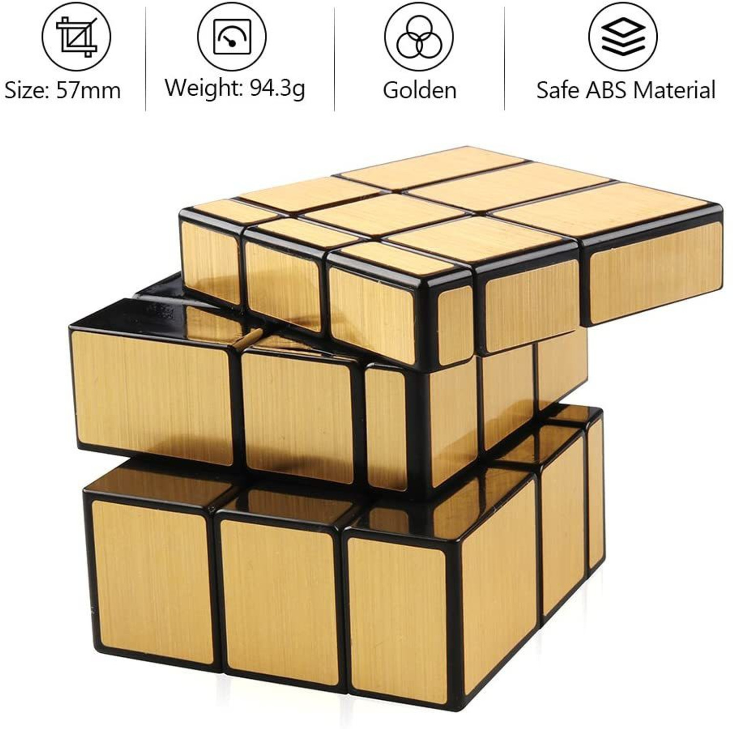 Image of Authfort 2x2x2 Pyramid & Magic Gold Mirror Super Speed Cube Combo Puzzle Game Toy