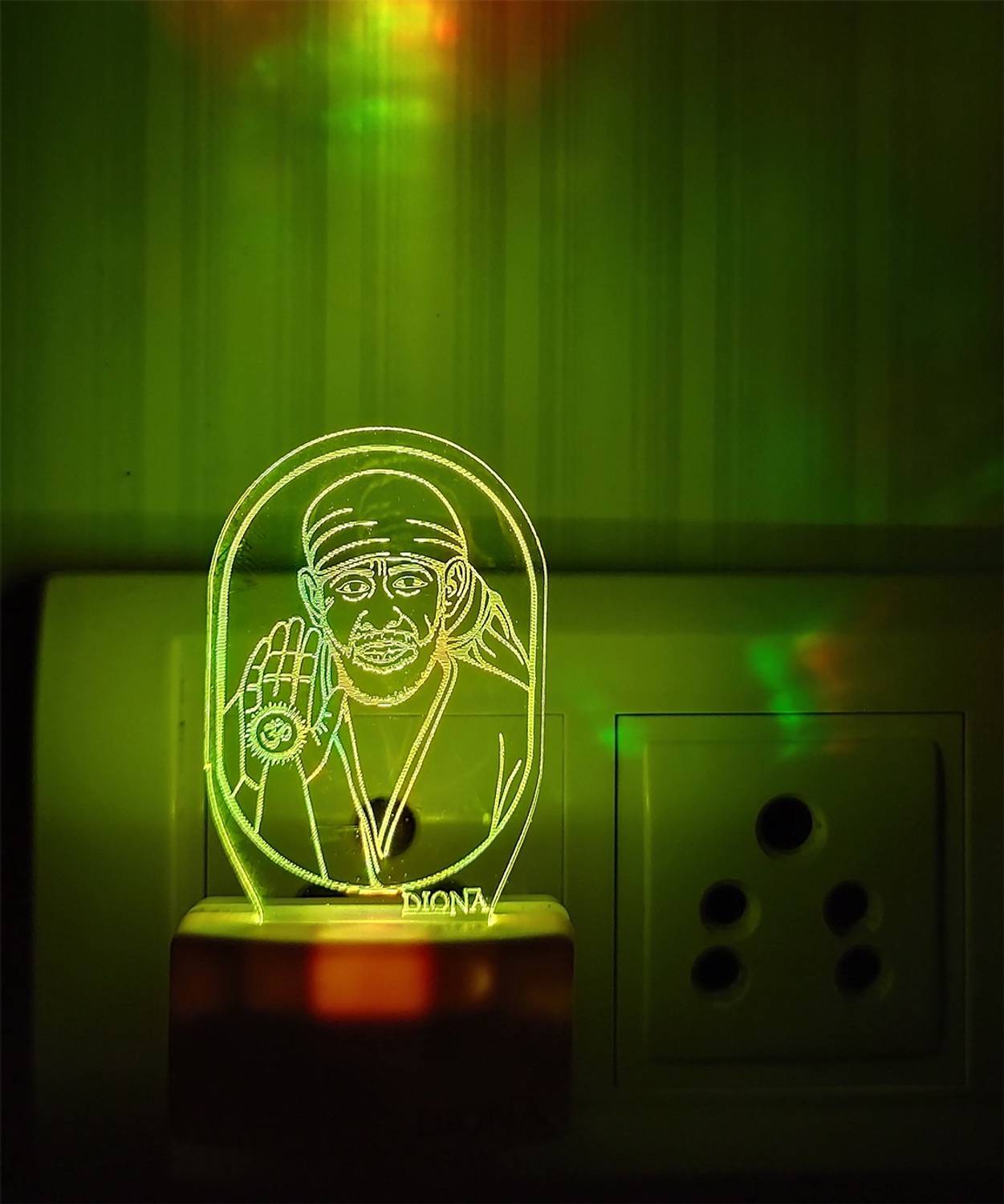 DIONA Saibaba Shirdi 3D LED Multi Colour Night Lamp Home Decor Ac