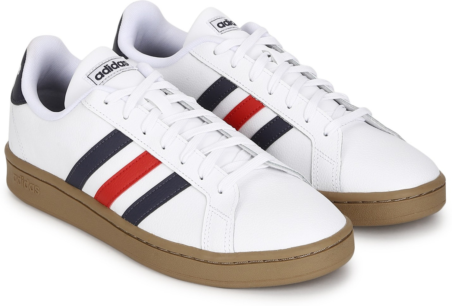 adidas grand court red white blue