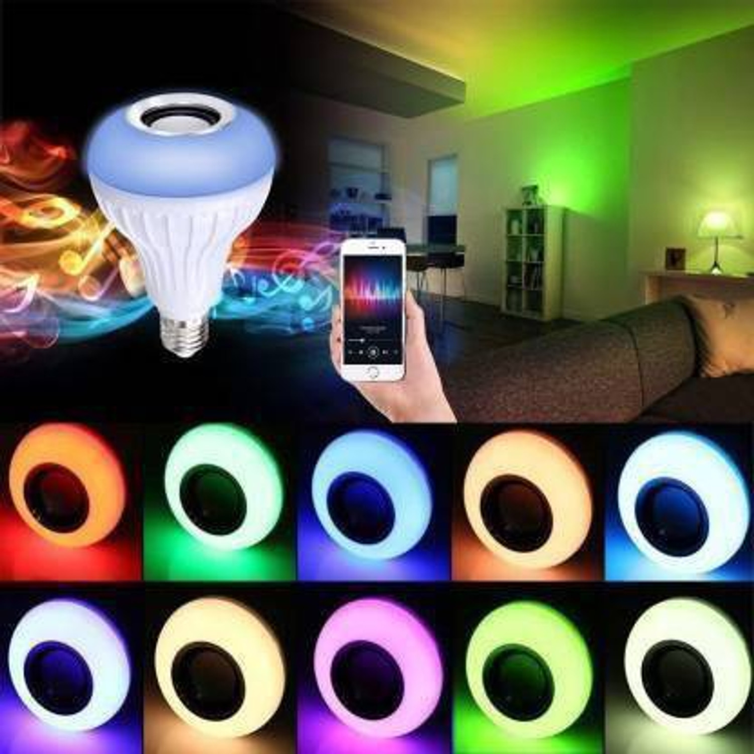 Image of FlipBright Smart Led Bulb With Bluetooth Connectivity And Rgb Light Plus Surrounding Sound Speaker In-Built For Musical Environment Of Home Smart Bulb