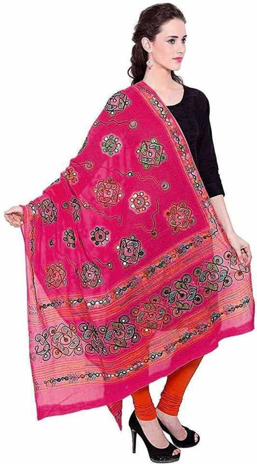 Gopveer Pure Cotton Embroidered Women Dupatta
