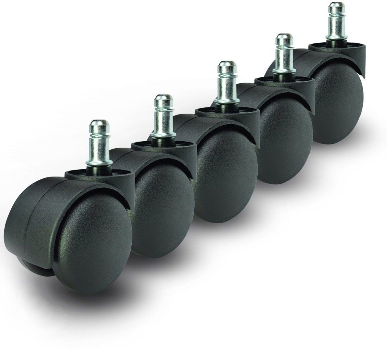 Image of Bellveen Nylon Twin Castor Wheels for Office Chairs Furniture, Pin Type (Black) Set of 5 Appliance Furniture Caster