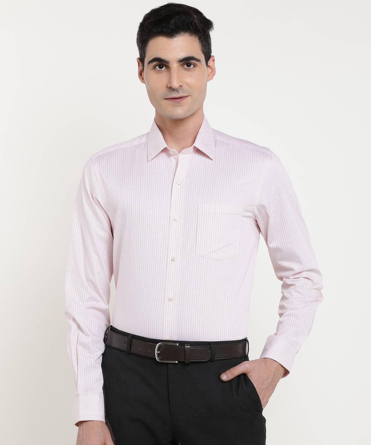 ARROW Men Checkered Formal Red Shirt
