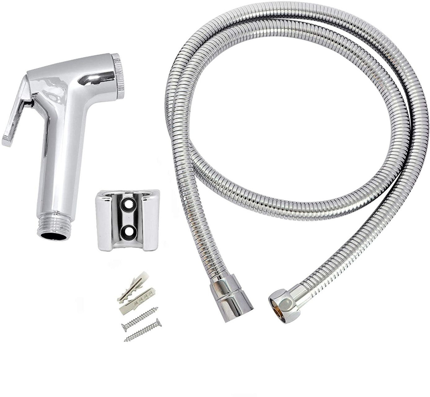 Image of Wisdom Continental ( ABS ) Health Faucet with Chrome plated Hook and 1 m SS Hose Pipe Health Faucet Health Faucet