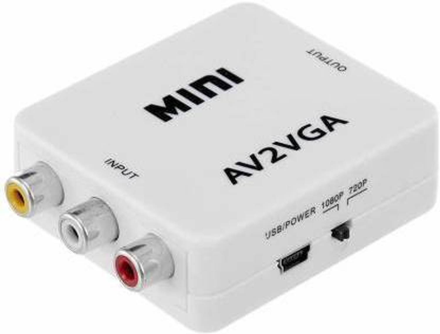 microware TV-out Cable Mini HD AV To VGA Video Converter with 3.5mm Audio to PC HDTV Converter Box
