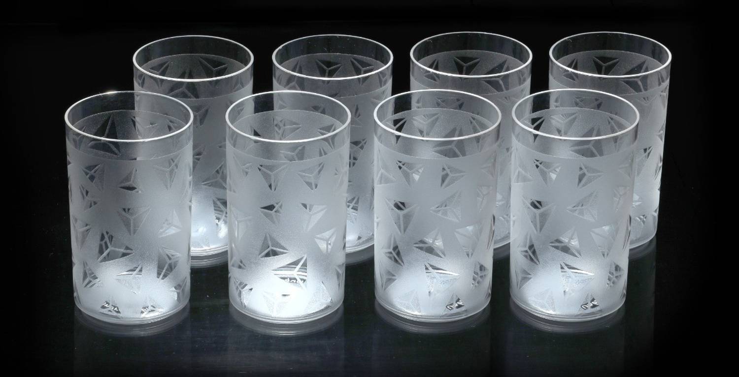 Sedulous (Pack of 8) Premium Quality Unbreakable Prism Design Plastic Glass Glass Set Water/Juice Glass