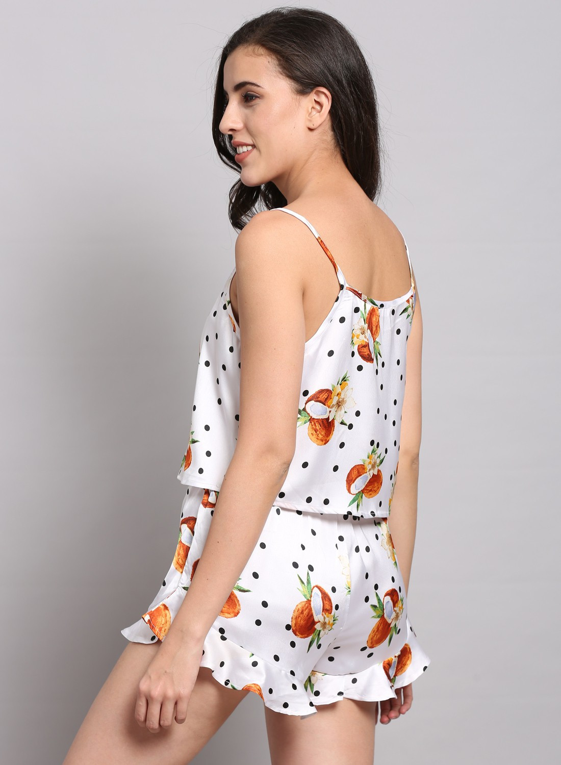 Image of PRETTY LOVING THING Women Solid White Top & Shorts Set